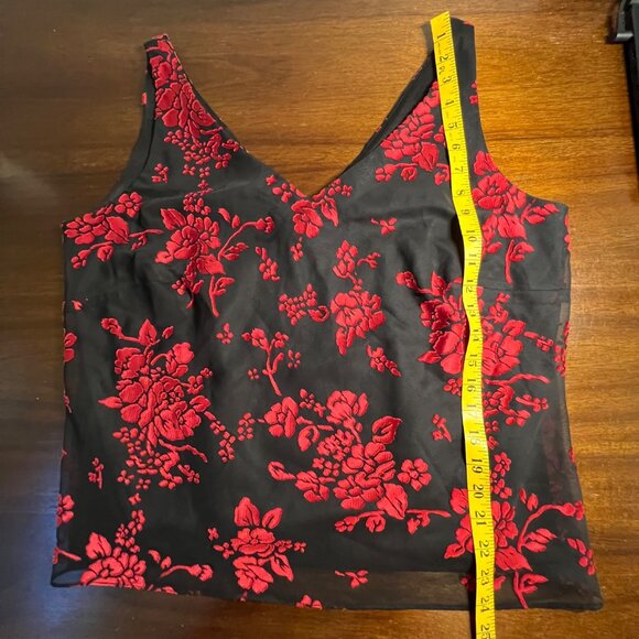 Vintage Y2K Fairy Grunge Sheer Overlay Whimsigoth Witchy Top Black Red Size 14W - Picture 7 of 11